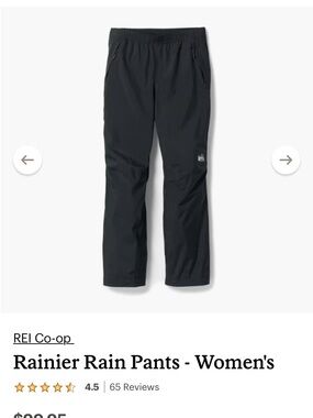 REI Co-op Women’s Rain Pants — Black
